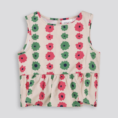 Girls Peplum Top _ 165385 _ Cement