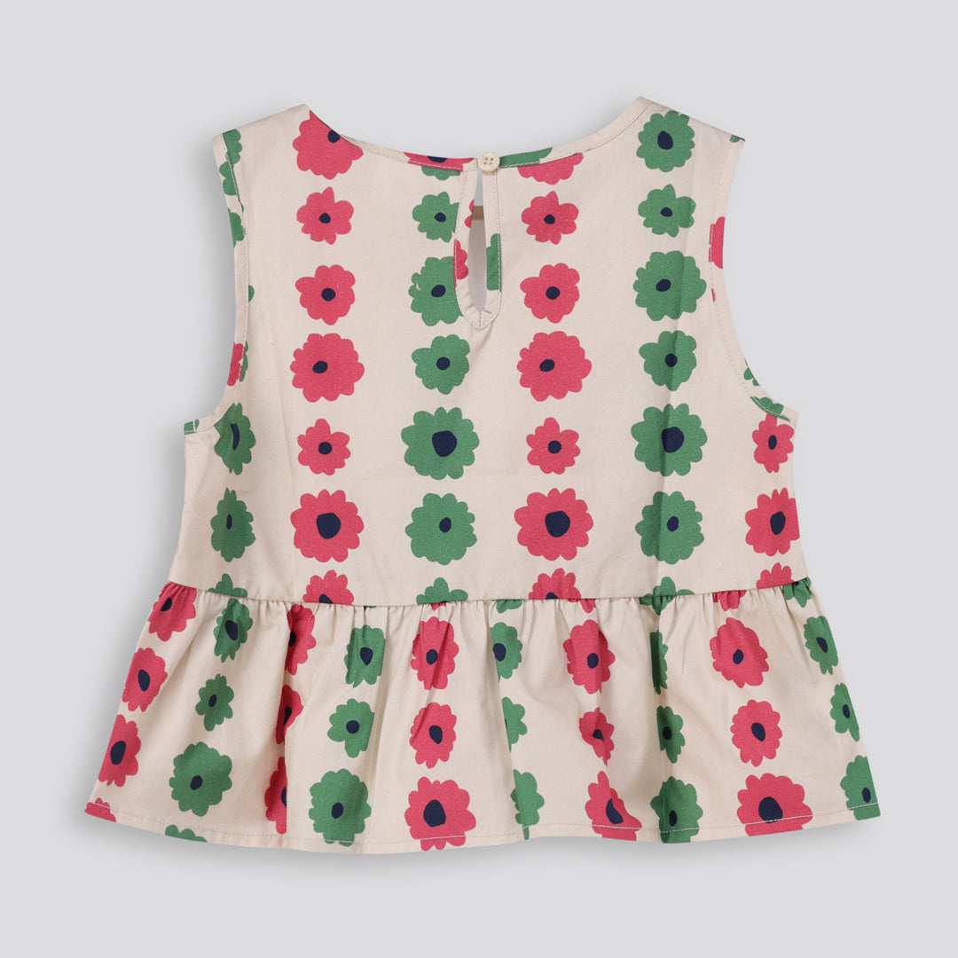 Girls Peplum Top _ 165385 _ Cement