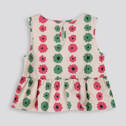 Girls Peplum Top _ 165385 _ Cement