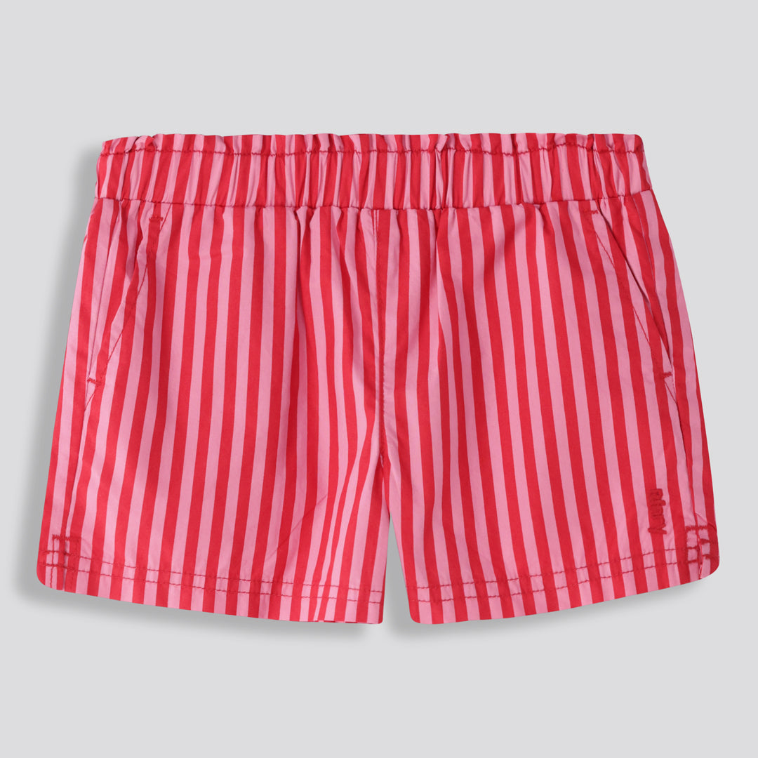 Girls Poplin Shorts _ 166022 _ Red