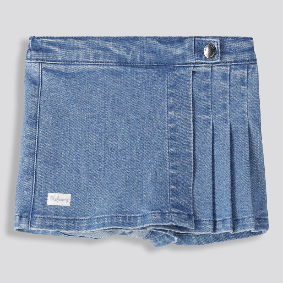 Girls Denim Skort _ 166475 _ Light Wash
