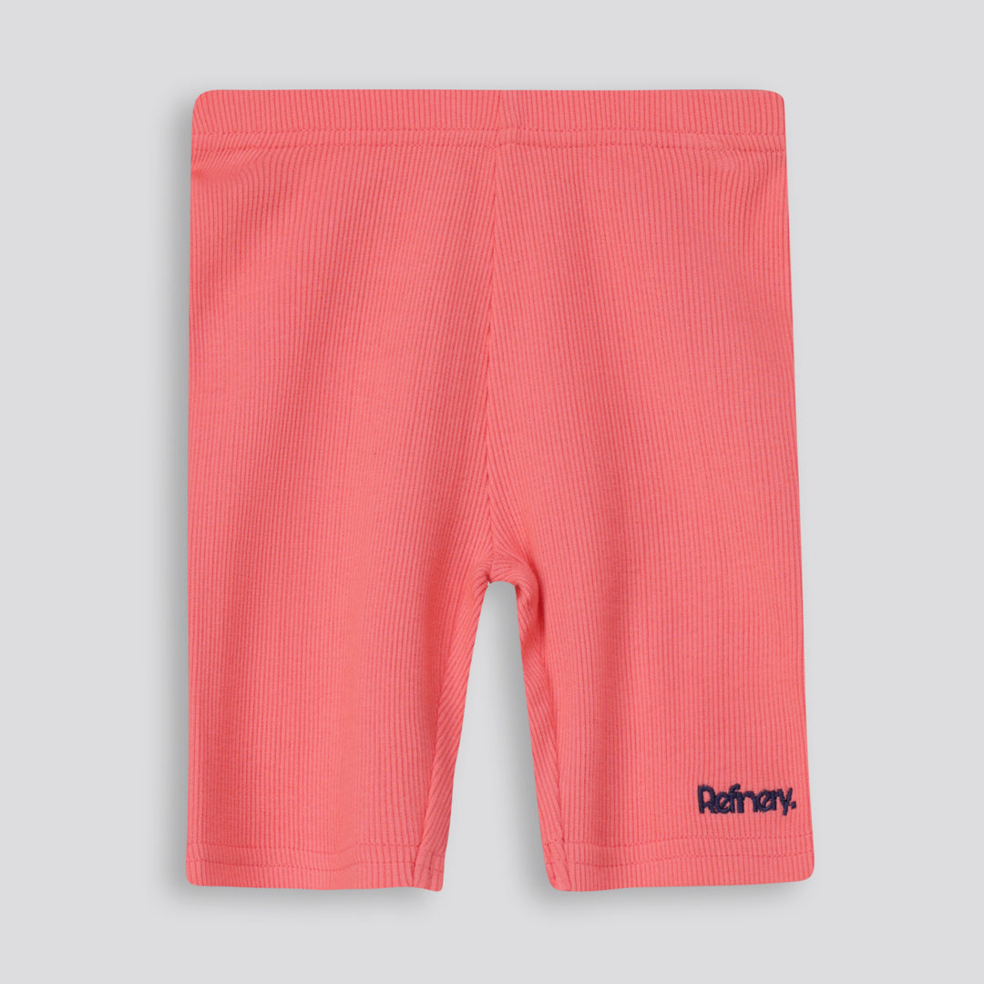 Girls Rib Cycle Shorts _ 168049 _ Coral