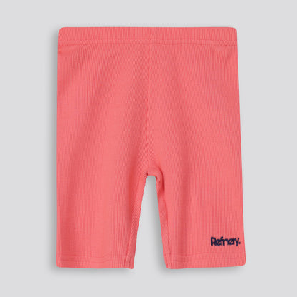 Girls Rib Cycle Shorts _ 168049 _ Coral