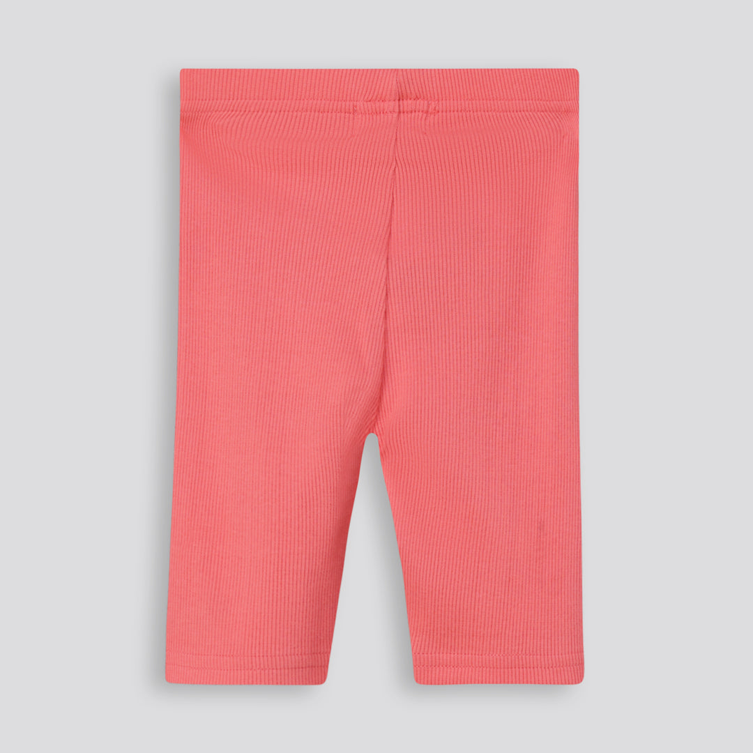 Girls Rib Cycle Shorts _ 168049 _ Coral