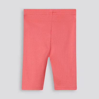 Girls Rib Cycle Shorts _ 168049 _ Coral