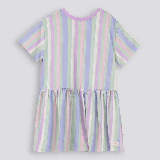 Girls Drop Waist Dress _ 168079 _ Multi Stripe