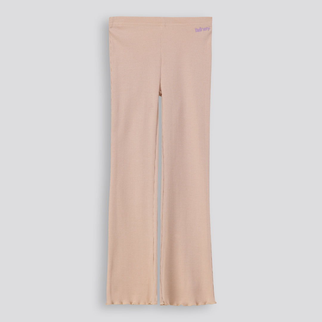 Girls Rib Flare Legging _ 168088 _ Biscuit