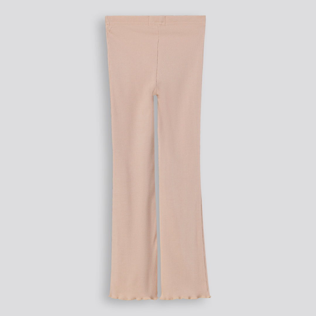 Girls Rib Flare Legging _ 168088 _ Biscuit
