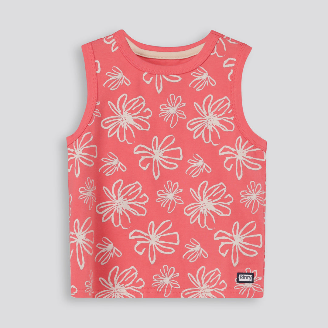 Girls Floral Tank Top _ 168143 _ Coral