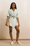 Side Tie Printed Skort