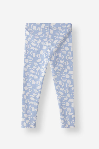 Girls Printed Leggings - Blue