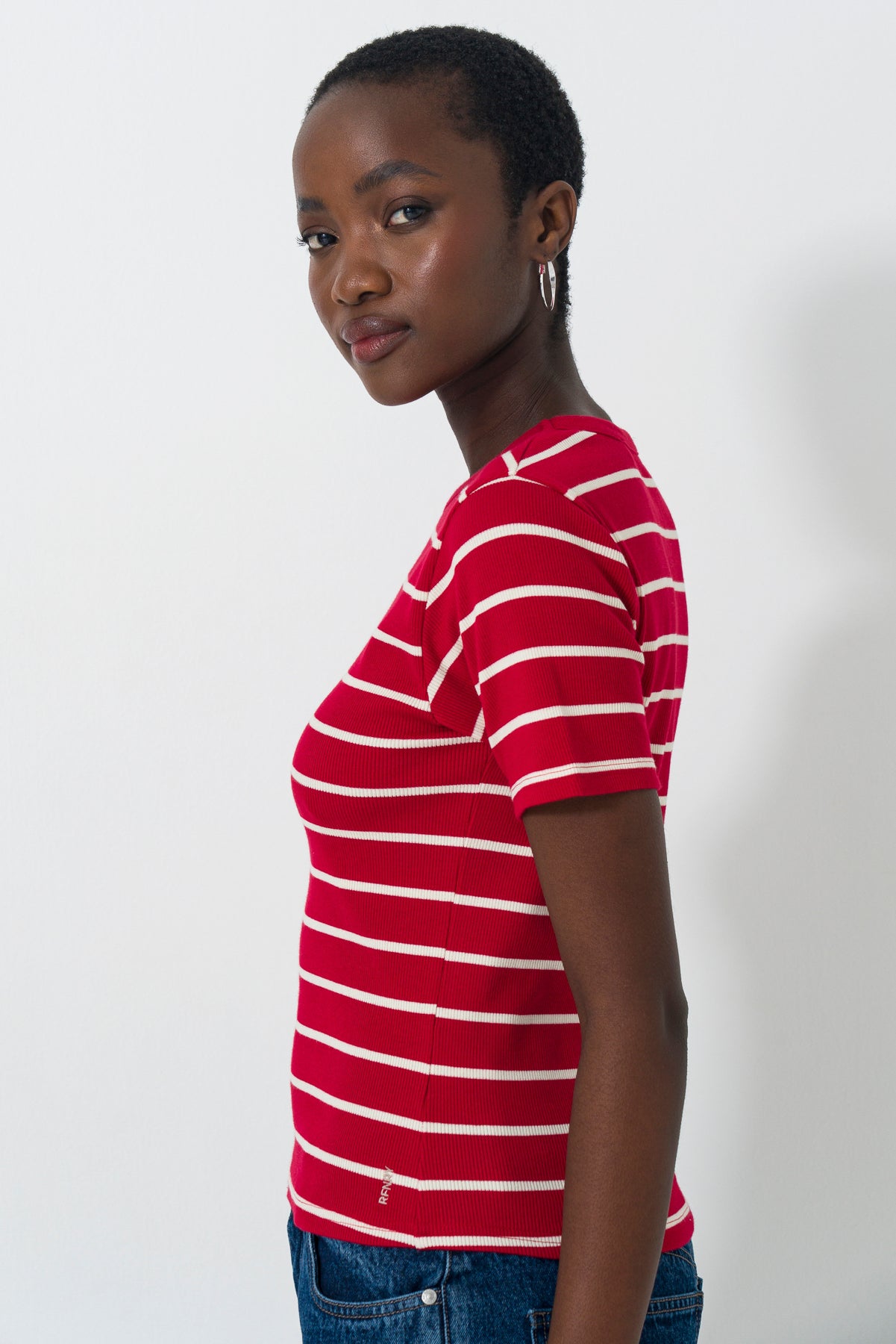 Hi Neck Fitted T-Shirt