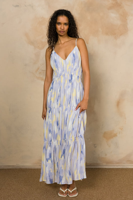 Shirring Detail Maxi Dress