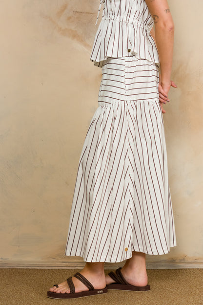 Basque Waist Flare Skirt