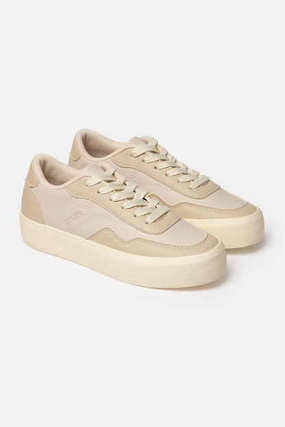Paneled Faux Leather Sneakers