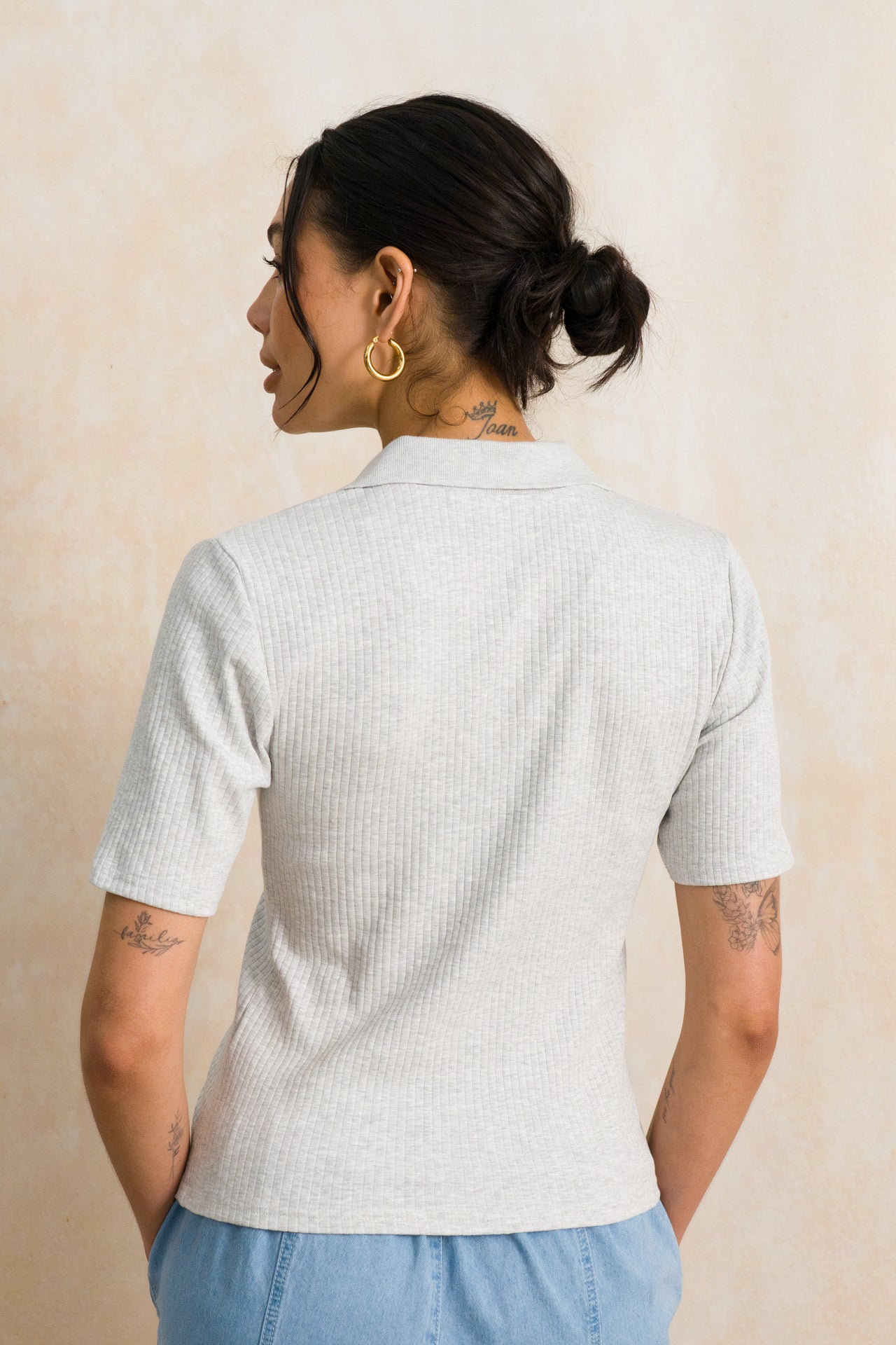 Button Through Ribbed Golfer