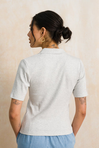Button Through Ribbed Golfer