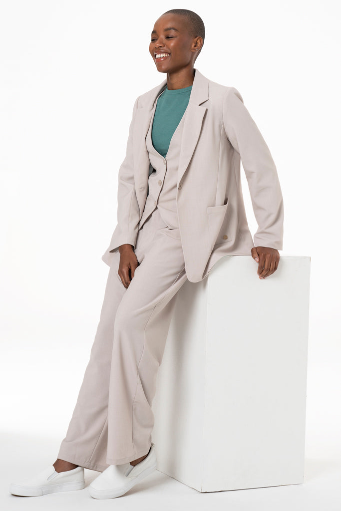 Boxy Blazer _ 138756 _ Stone