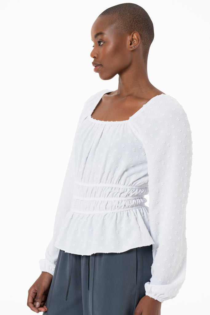 Puff-Sleeve Top _ 138762 _ White from REFINERY – Refinery