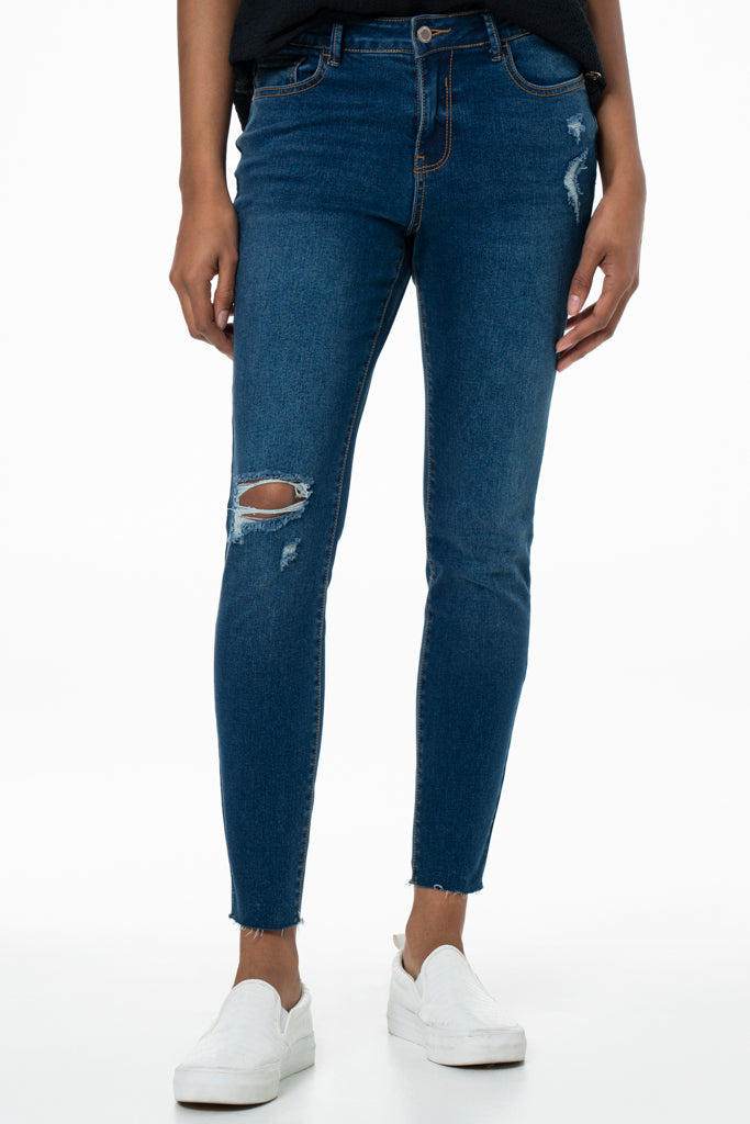Rf12 Mid-Rise Ankle Grazer Jeans _ 141587 _ Dark Wash from REFINERY ...