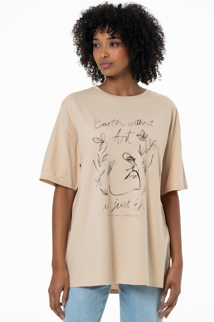 Oversized T-Shirt _ 141574 _ Brown