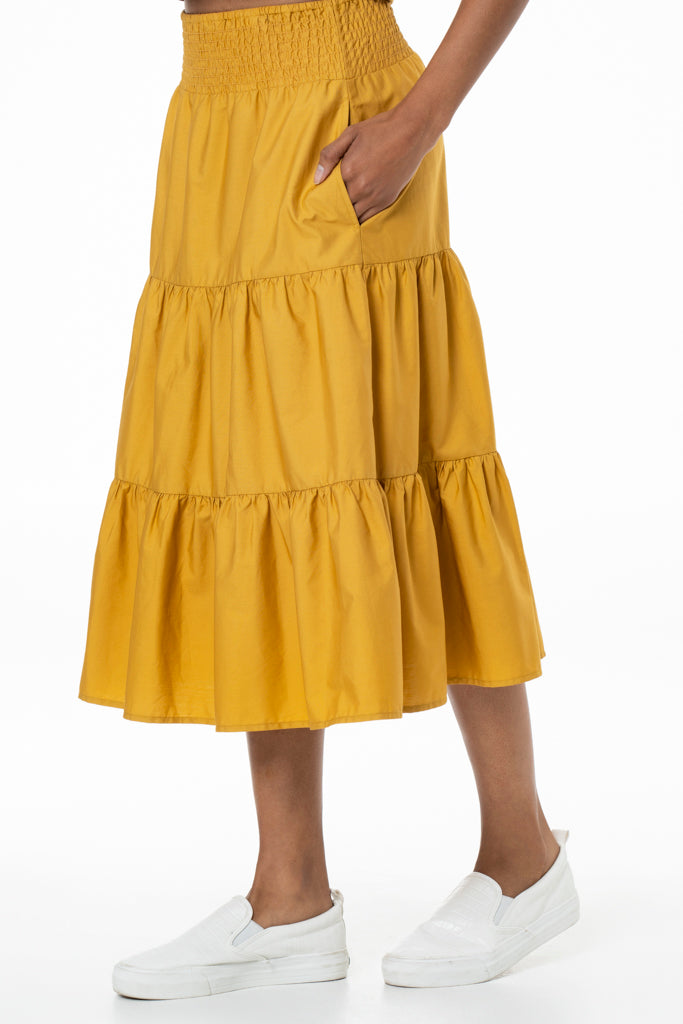 Tiered Skirt _ 141280 _ Amber from REFINERY – Refinery