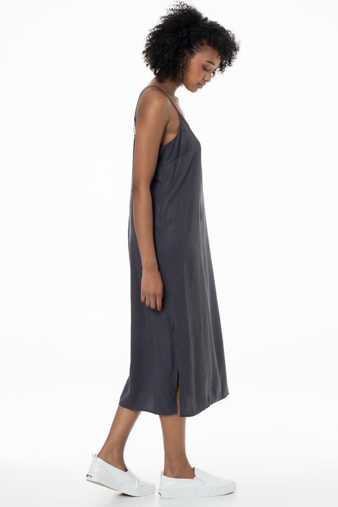 Tencel Slip Dress _ 141436 _ Charcoal