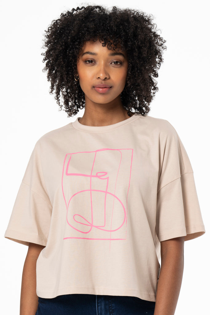 Boxy T-Shirt _ 141564 _ Stone