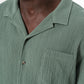 Crinkled Textured Shirt _ 140185 _ Emerald