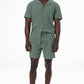 Textured Shorts _ 140172 _ Emerald