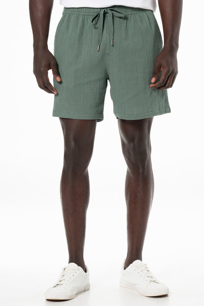 Textured Shorts _ 140172 _ Emerald