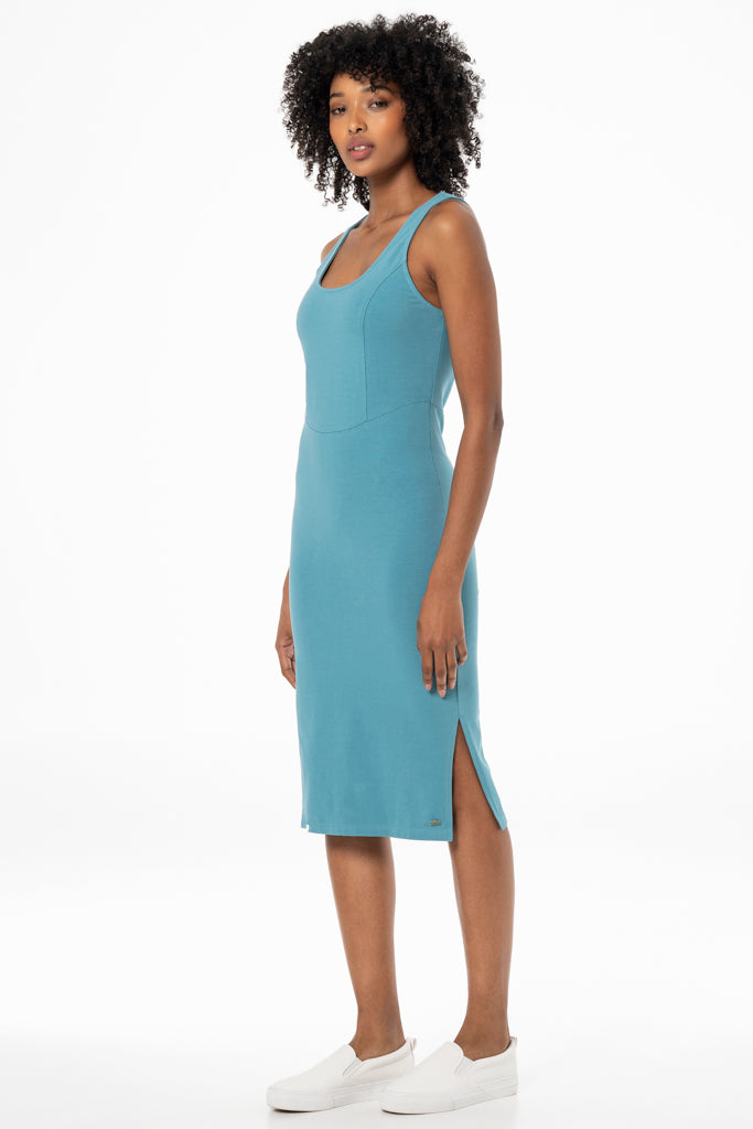 Corset Detail Bodycon Dress _ 141394 _ Blue