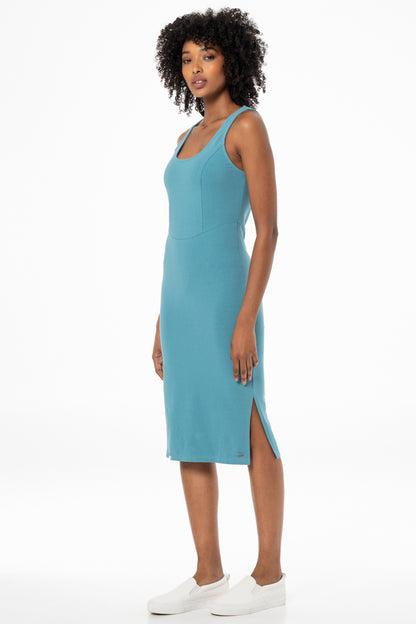 Corset Detail Bodycon Dress _ 141394 _ Blue