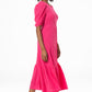 Back Lace Up Midi Dress _ 141415 _ Pink