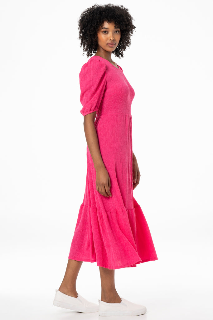 Back Lace Up Midi Dress _ 141415 _ Pink