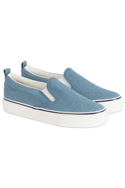 Blue slip ons hotsell