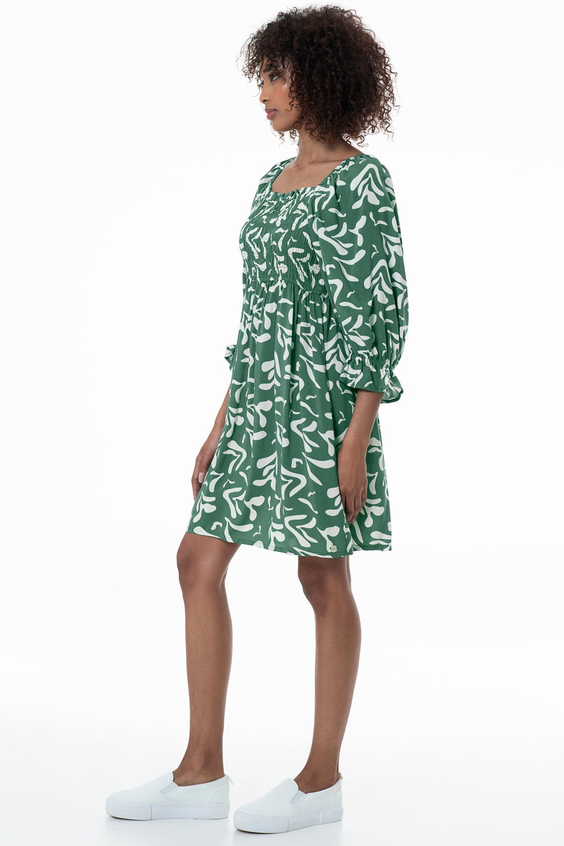 Shirred Bodice Dress _ 153759 _ Green