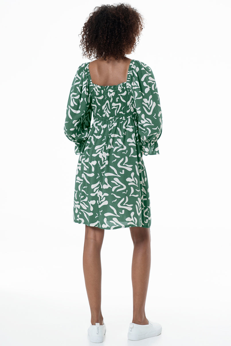 Shirred Bodice Dress _ 153759 _ Green