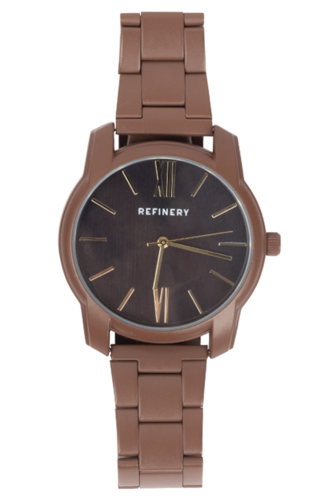 Chunky Metal Watch _ 154089 _ Brown