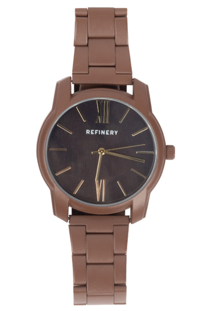 Chunky Metal Watch _ 154089 _ Brown