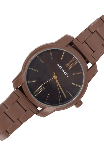 Chunky Metal Watch _ 154089 _ Brown