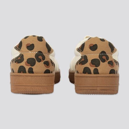 Girls Animal Print Sneaker _ 161495 _ Biscuit