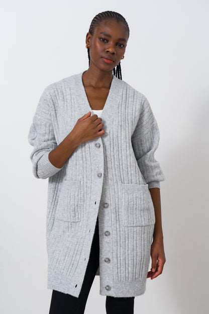 Wide Rib Longer Cardigan