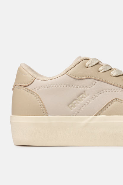 Paneled Faux Leather Sneakers