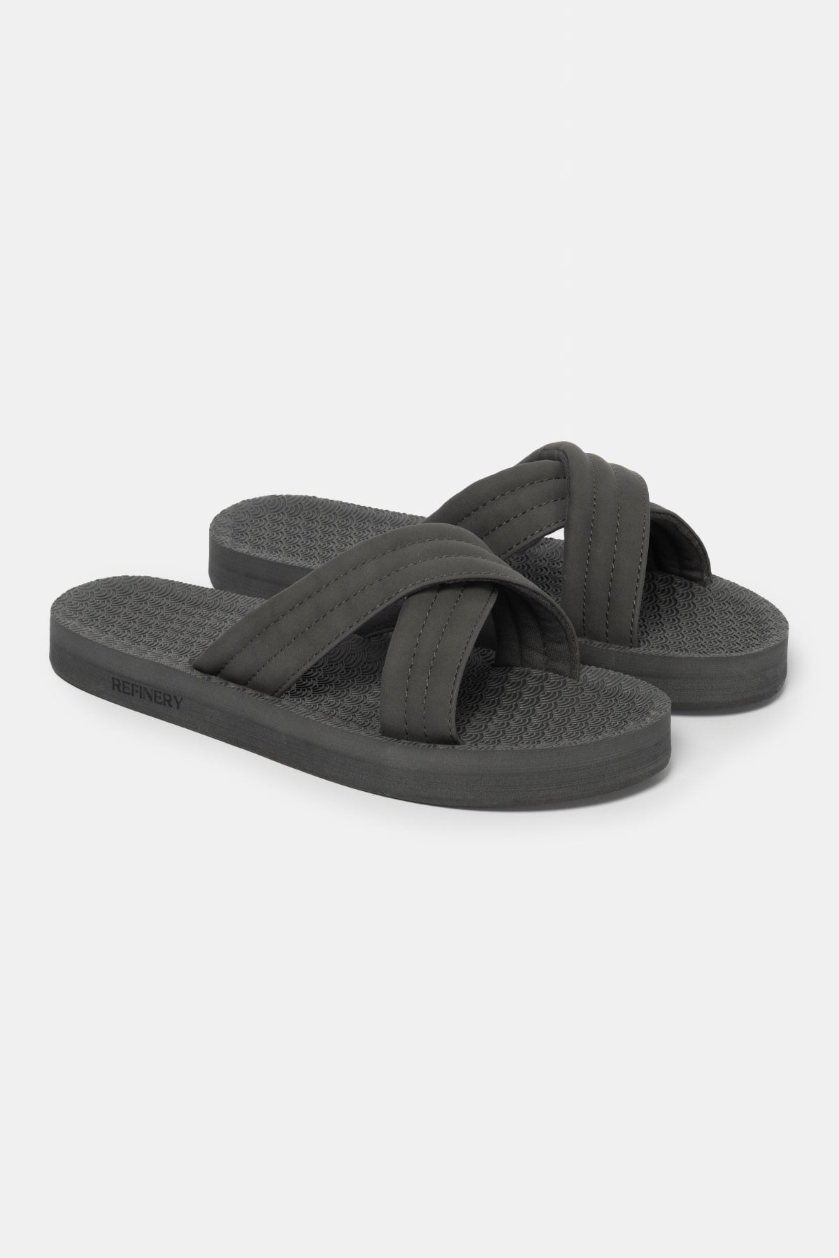 Puff Crossover Sandal - Charcoal