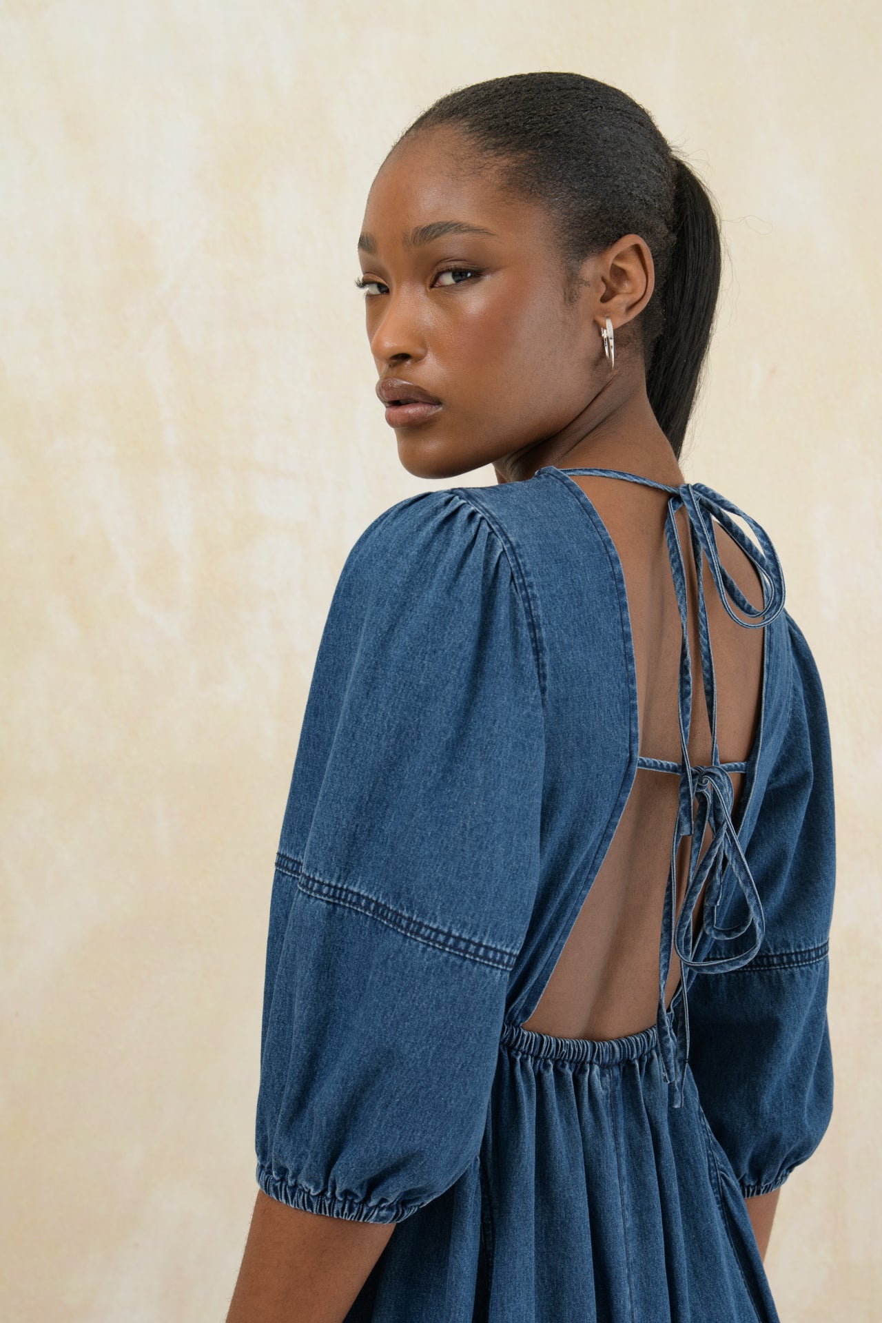 Denim Puff Sleeve Dress