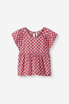 Girls Gingham Peplum Top