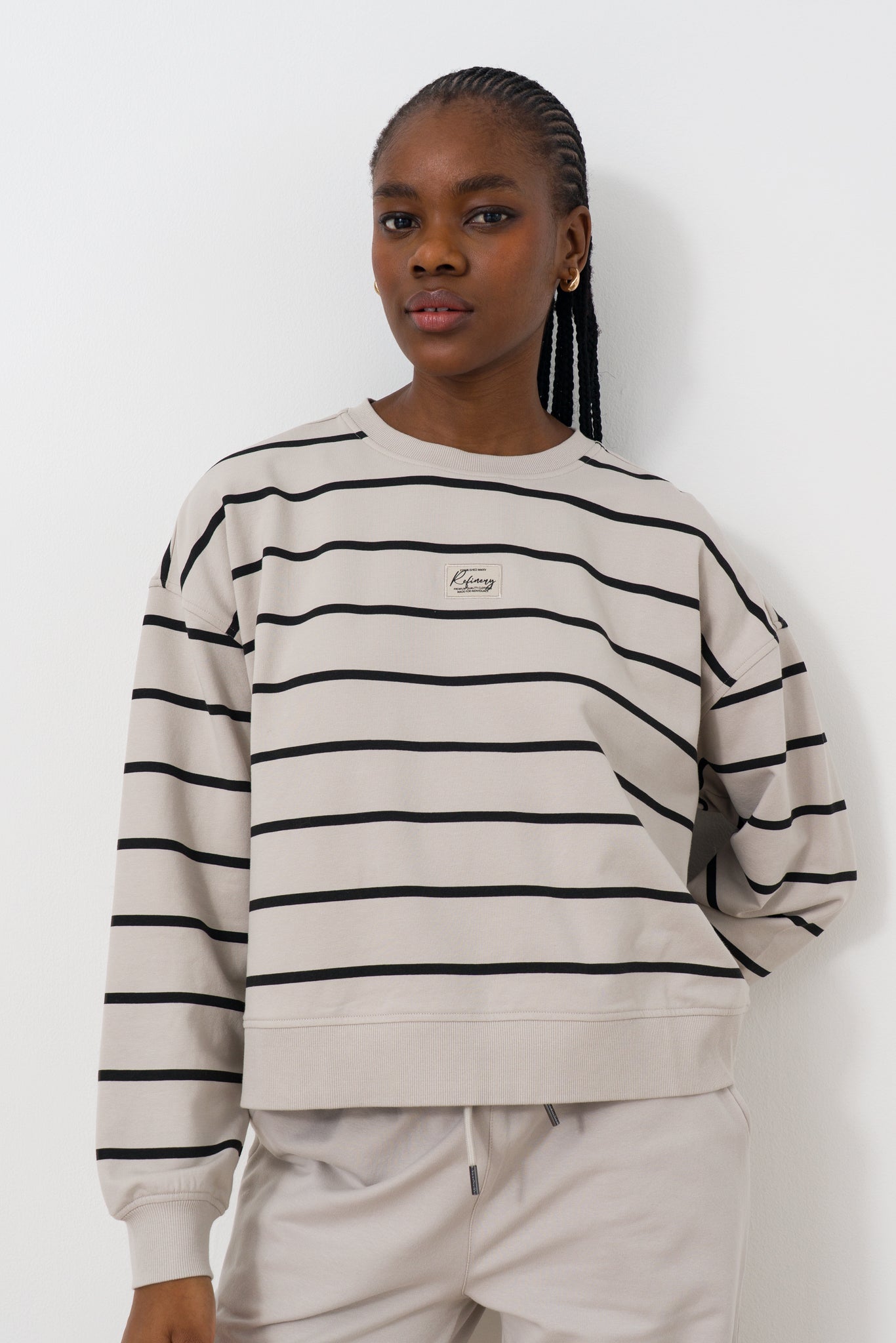 Cropped Crew Neck Sweat