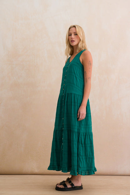 Relaxed-Fit Tiered Maxi Dress