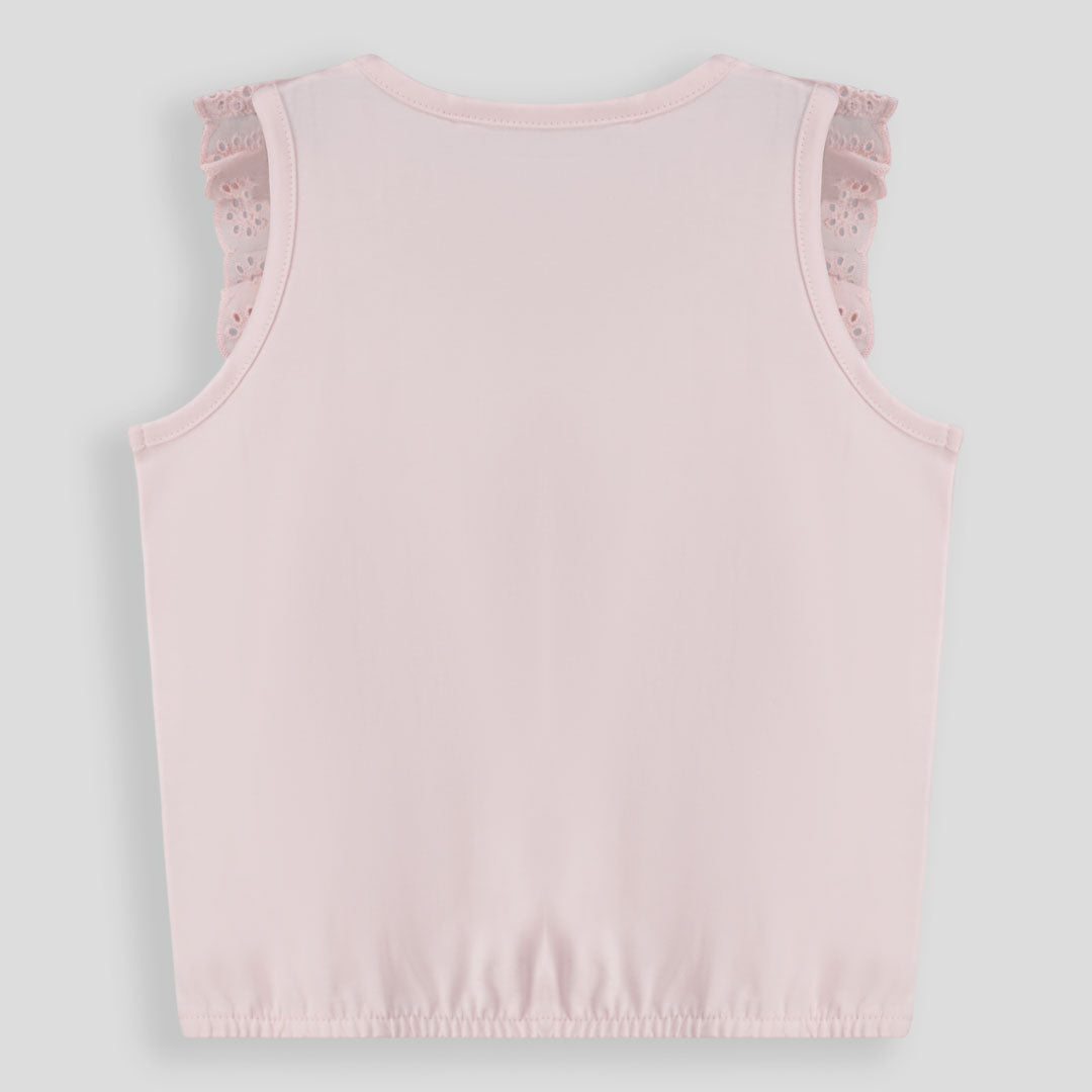 Girls Frill Tee Light Pink